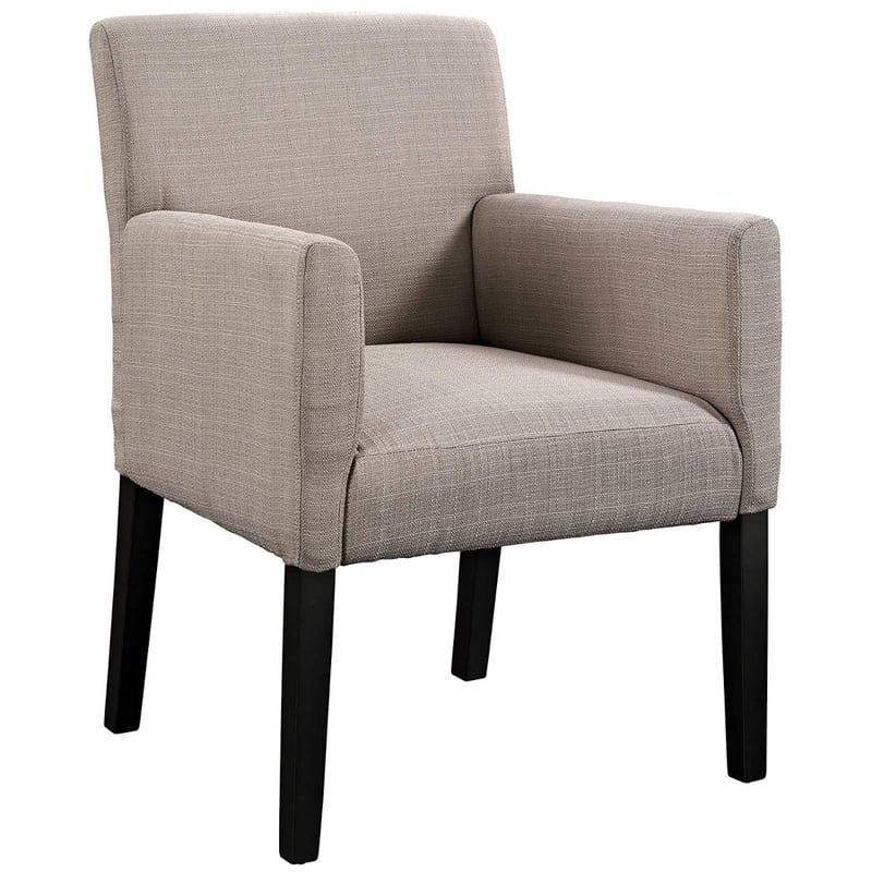 Full Back Upholstered Armchair With Wood Legs