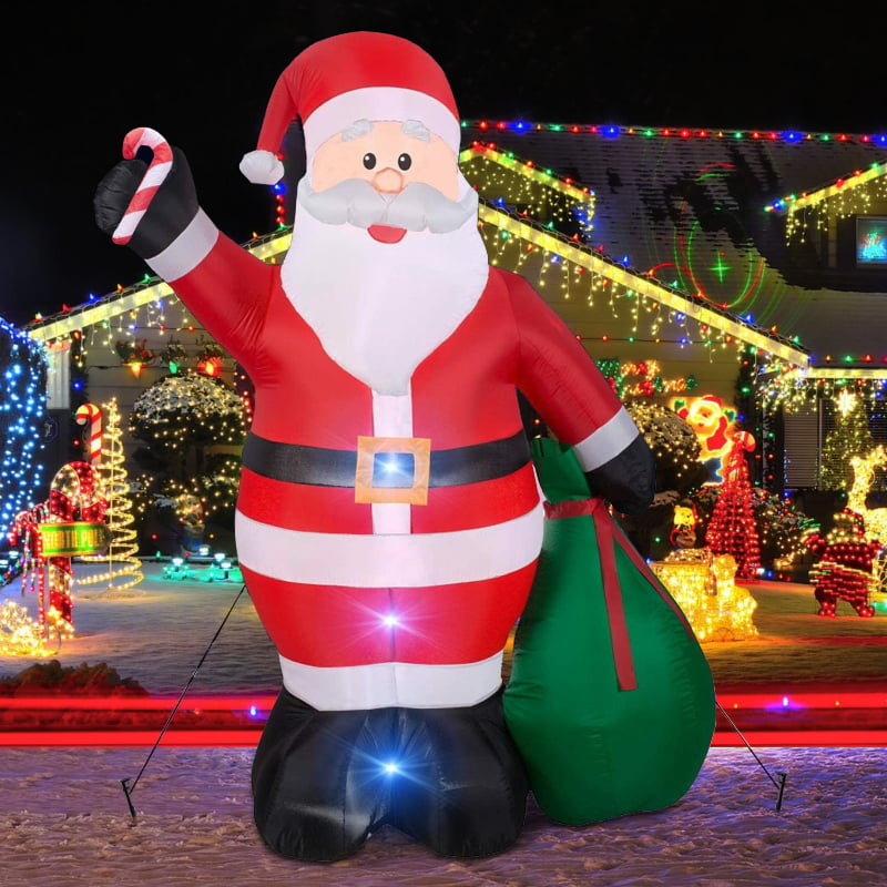Inflatable Santa Claus with gift bag 12 foot giant inflatable for Christmas