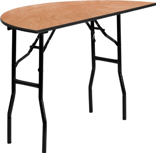 Half Round Wood Folding Banquet Table with Metal Legs