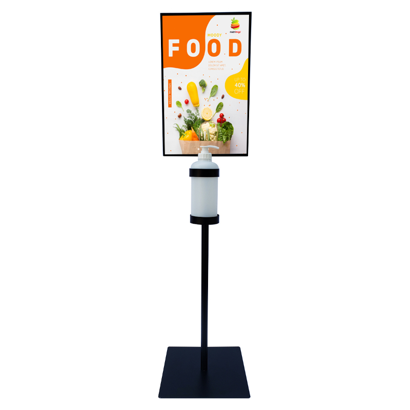 Metal-Hand-Sanitizer-with-Custom-Printed-Poster-Stand