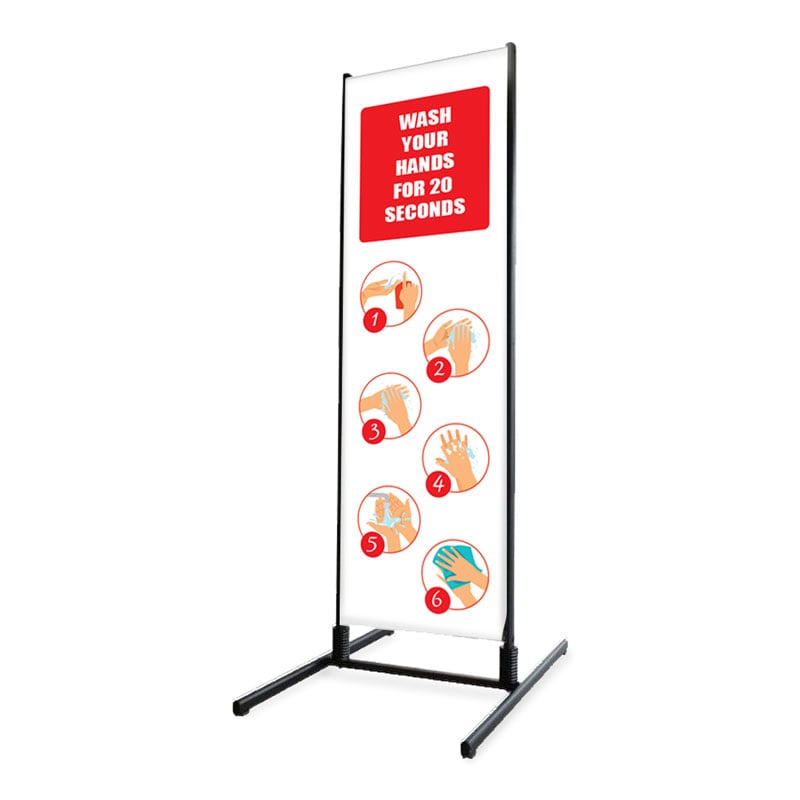 Wash Your Hands of 20 Seconds Tall Outdoor Banner Stand