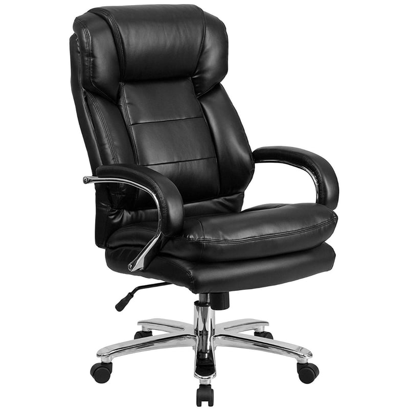 High Back Headrest Leather Executive Swivel Office Chair Loop Arms