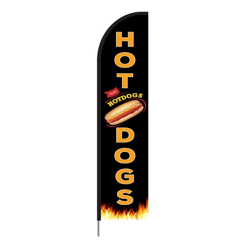 Tasty Hot Dog Feather Banner Flag