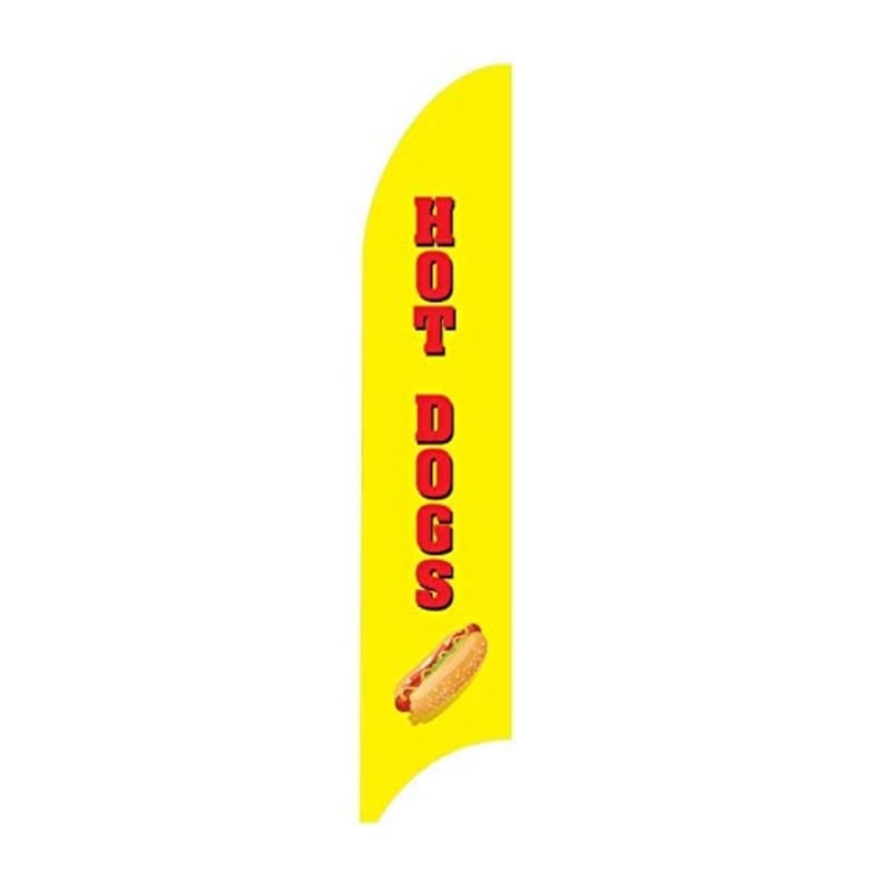 Hot Dog G7 Feather Banner Flag In Yellow Color