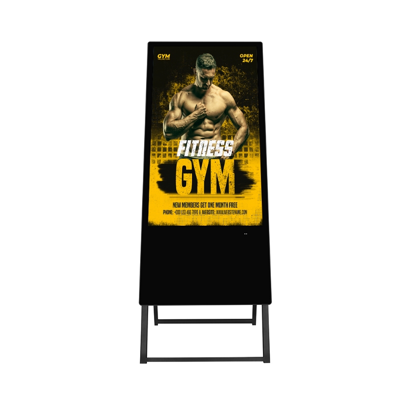 Portable Digital A-Frame Kiosk for Gym Advertising