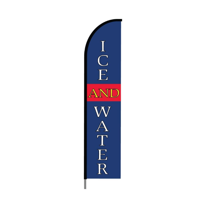 Ice and Water Print Feather Banner Flag