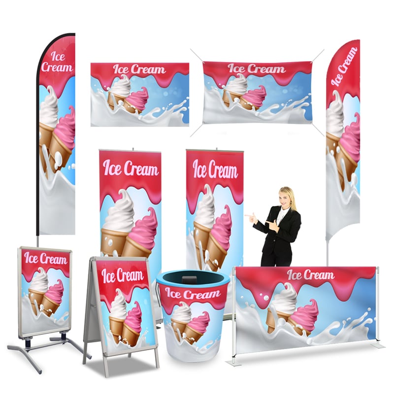 Ice Cream Store Banner Signs & Flags