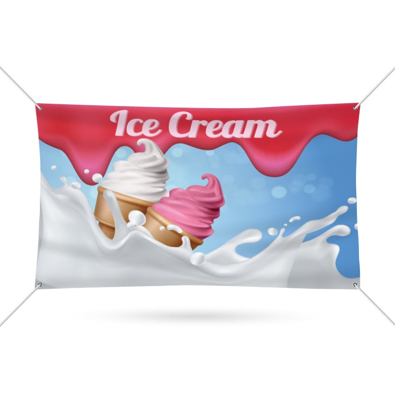 Ice Cream Print Vinyl Banner Multicolor