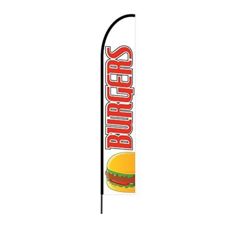 Burgers, Fries & Sandwiches Flag- Feather Banner