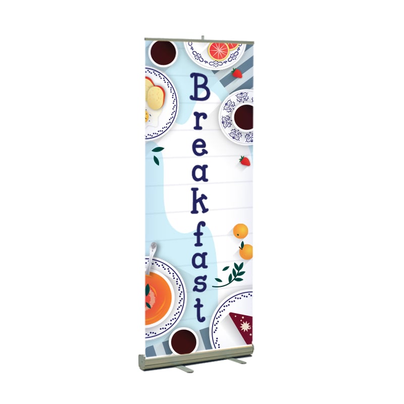 Breakfast Print Standard Retractable Banner Stand
