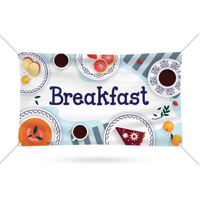 Breakfast Print Vinyl Banner