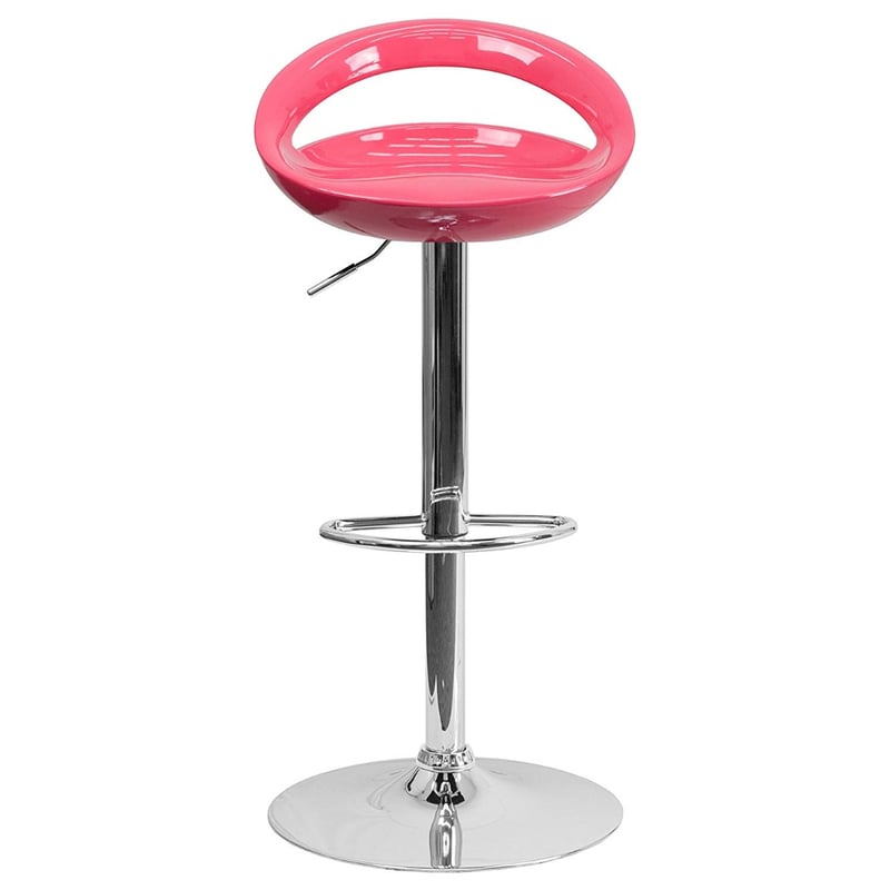 Low Back Plastic Adjustable Height with Footrest and Chrome Base