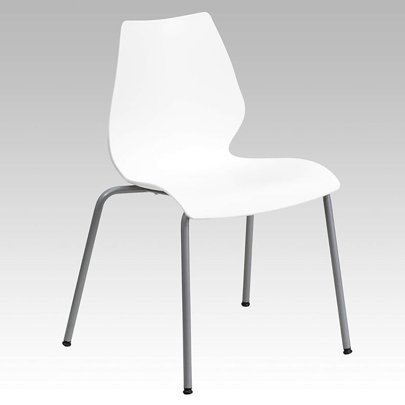Lumbar Support Seat Stacking Chair with Silver Frame