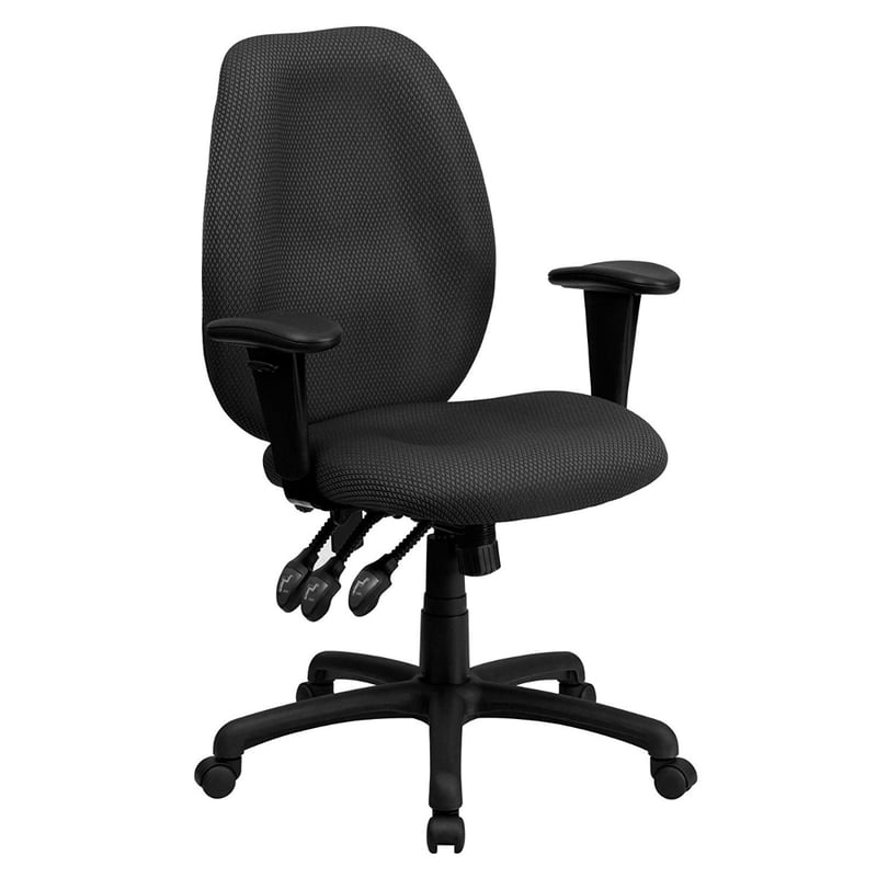 Multifuctional High-Back Patterned Fabric Ergonomic Swivel Office Chair with Adjustable Arms