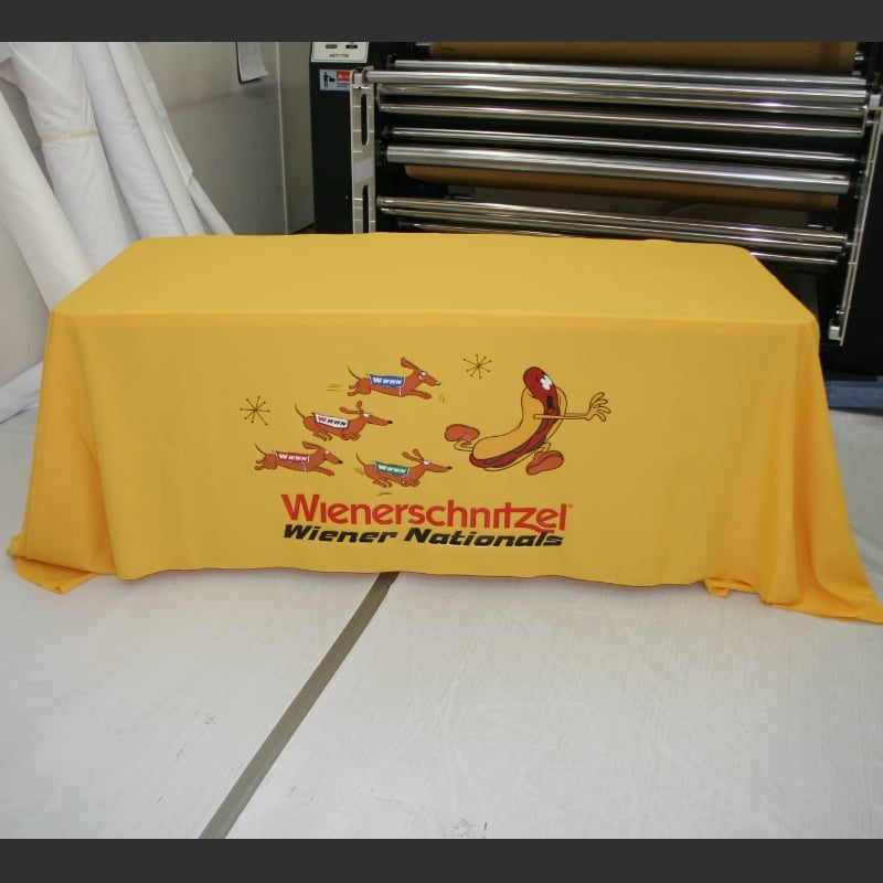 Table Top cover from Above All Advertising for Wienerschnitzel