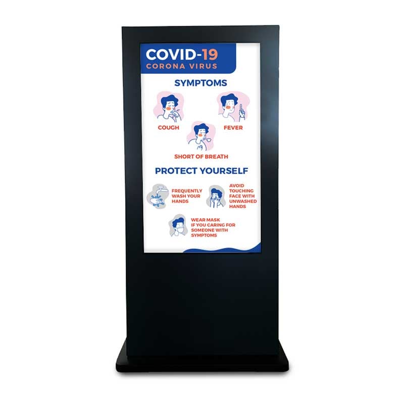 Coronavirus Precaution Outdoor Digital Signage Kiosk