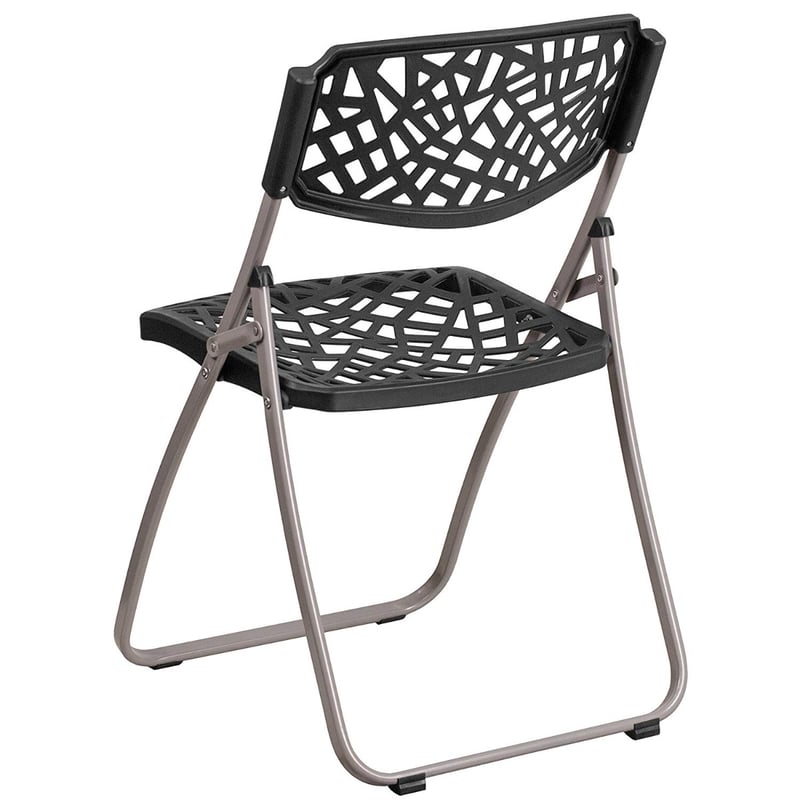 Perforated Plastic Folding Chair With Silver Frame