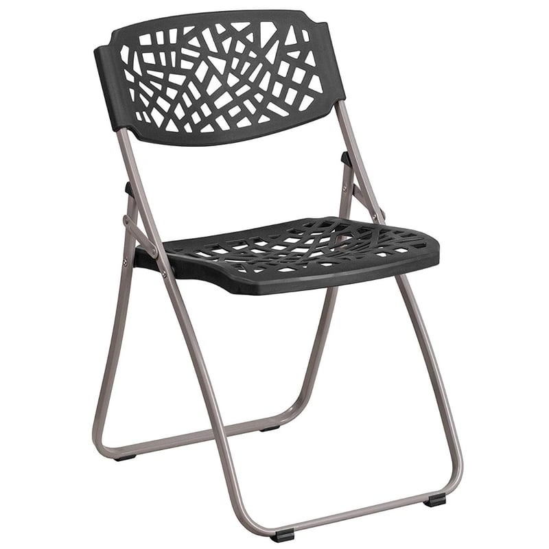 Perforated Plastic Folding Chair With Silver Frame