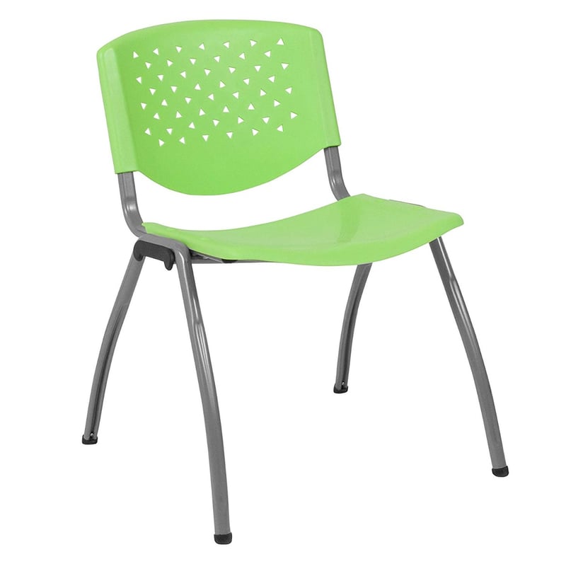 Perforated Plastic Stack Chair with Metal Frame