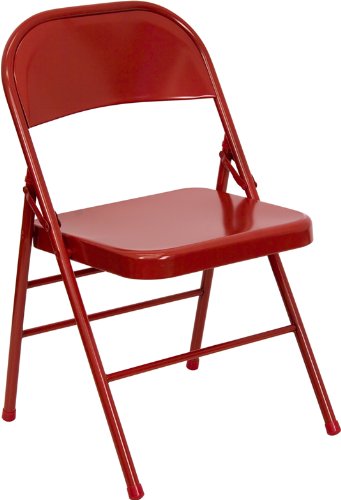 Plain Double Hinged Metal Chair Folding Chair 