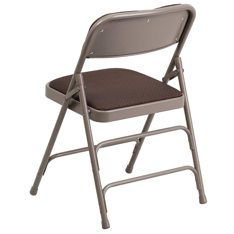 Premium Double Hinged Patterned Fabric Upholstered Metal Folding Chair