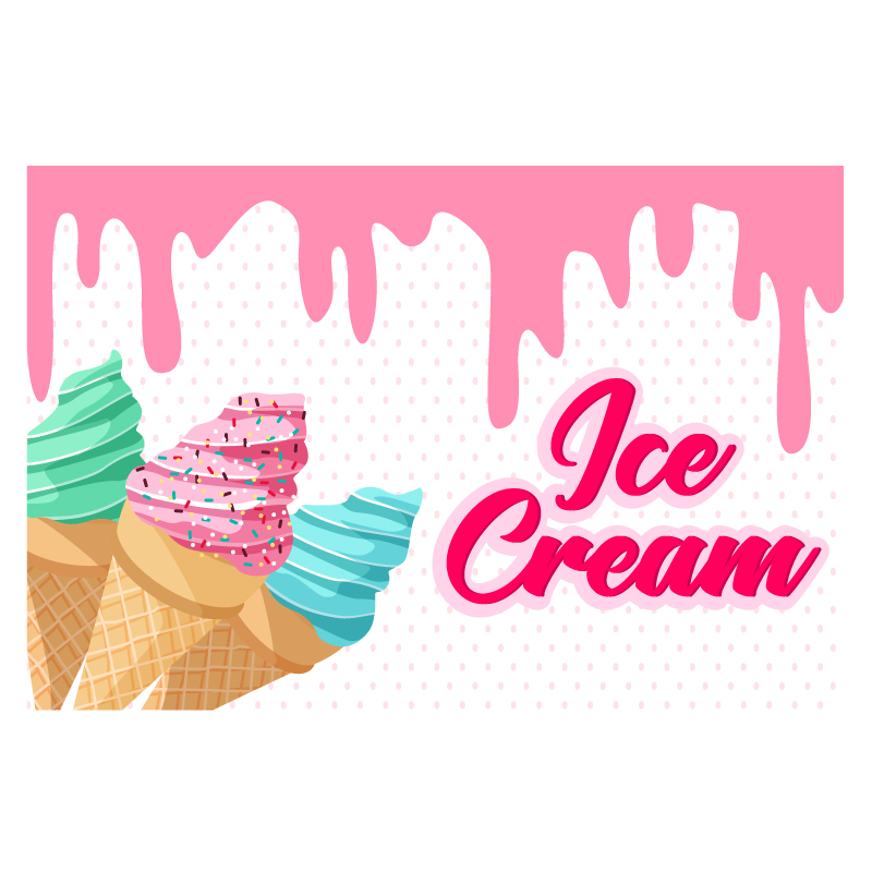 Wall Mural for Ice Cream Restaurant Business