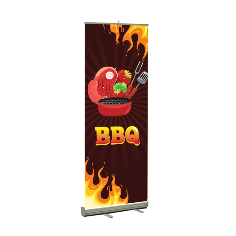 BBQ  Print Roll Up Banner Stand For Restaurants
