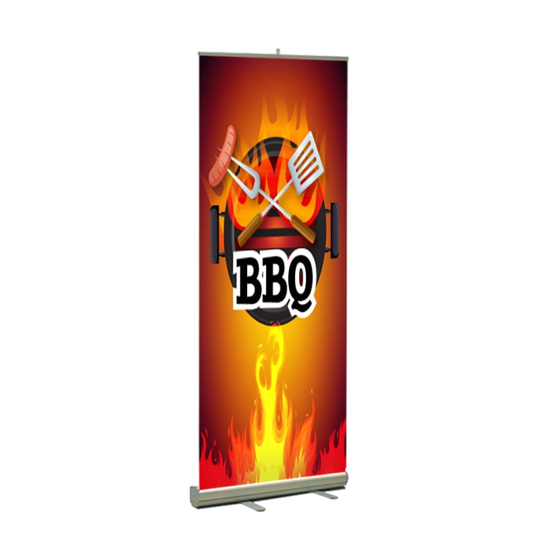 Brown BBQ Print Retractable Banner Stand