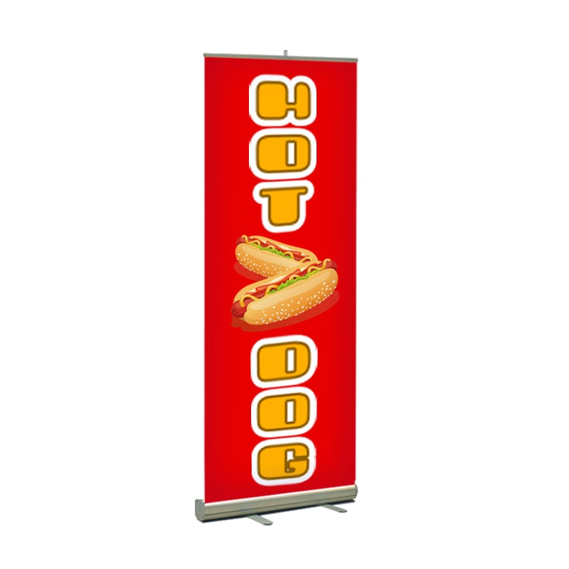 Red Hot Dog Print 24 x 80 Retractable Banner