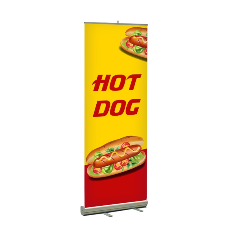 Yellow Hot Dog Print Retractable Banner