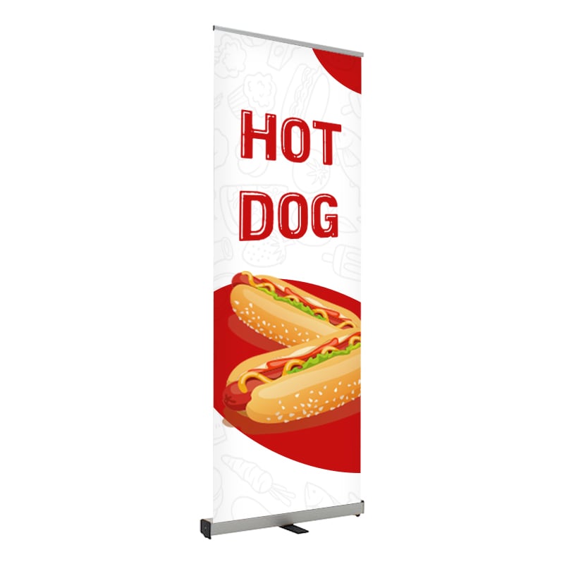 White Hot Dog Print 24 x 80 Retractable Banner
