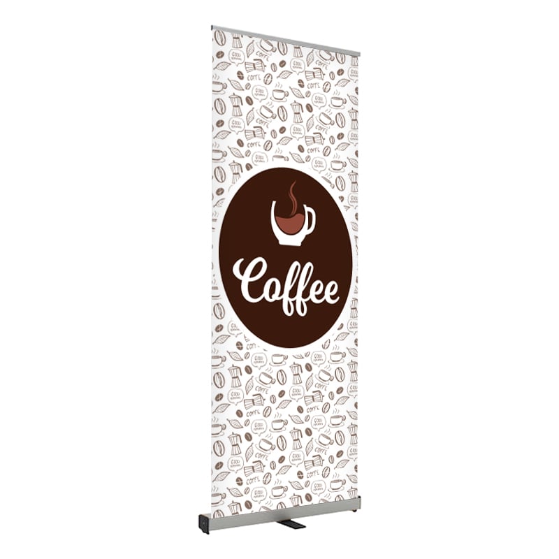 Coffee Printed 24 x 80 Retractable Banner