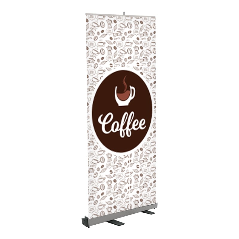 Coffee Printed 33 x 80 Retractable Banner