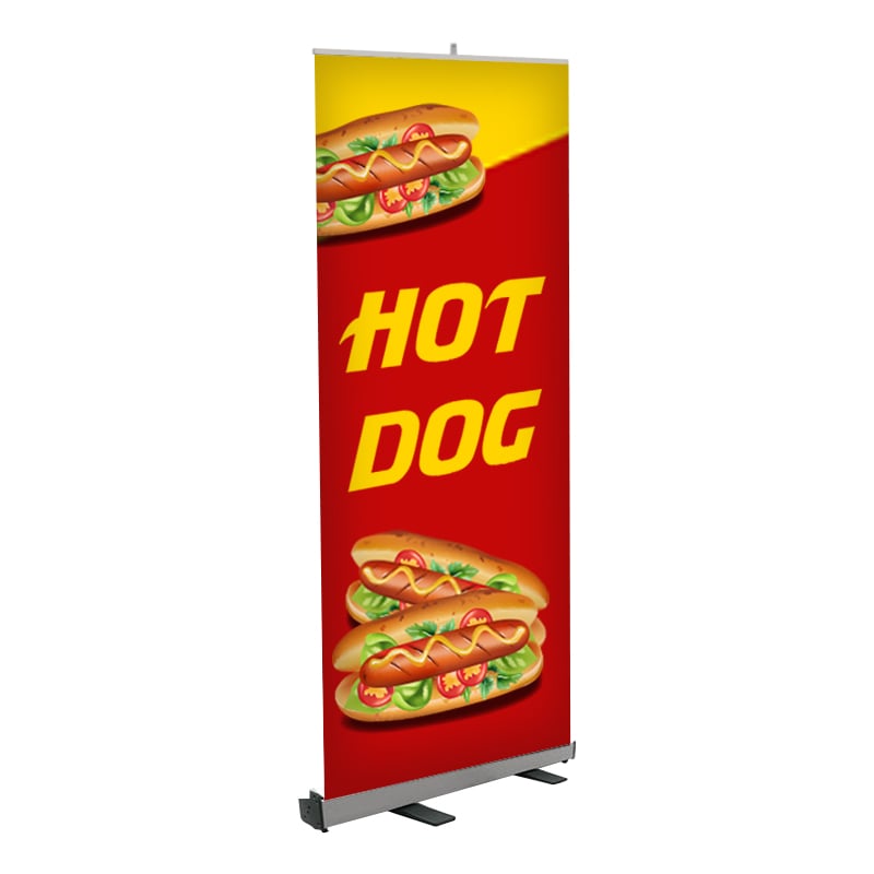 Yellow Hot Dog Print Retractable Stand