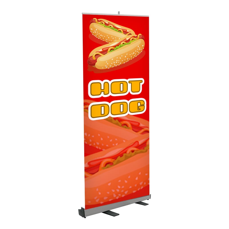Red Hot Dog Print 33 x 80 Retractable Banner