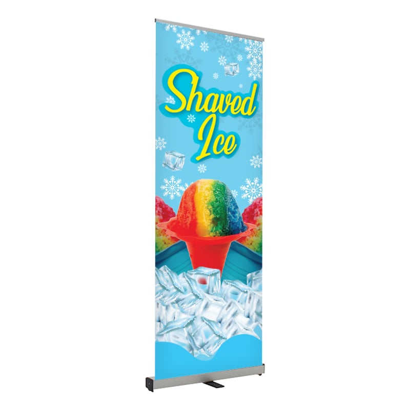 Shaved Ice Roll Up Banner Stand 24 x 80