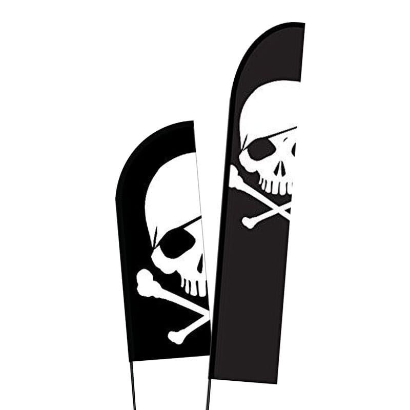 Danger Skull Print Feather Flag Banner