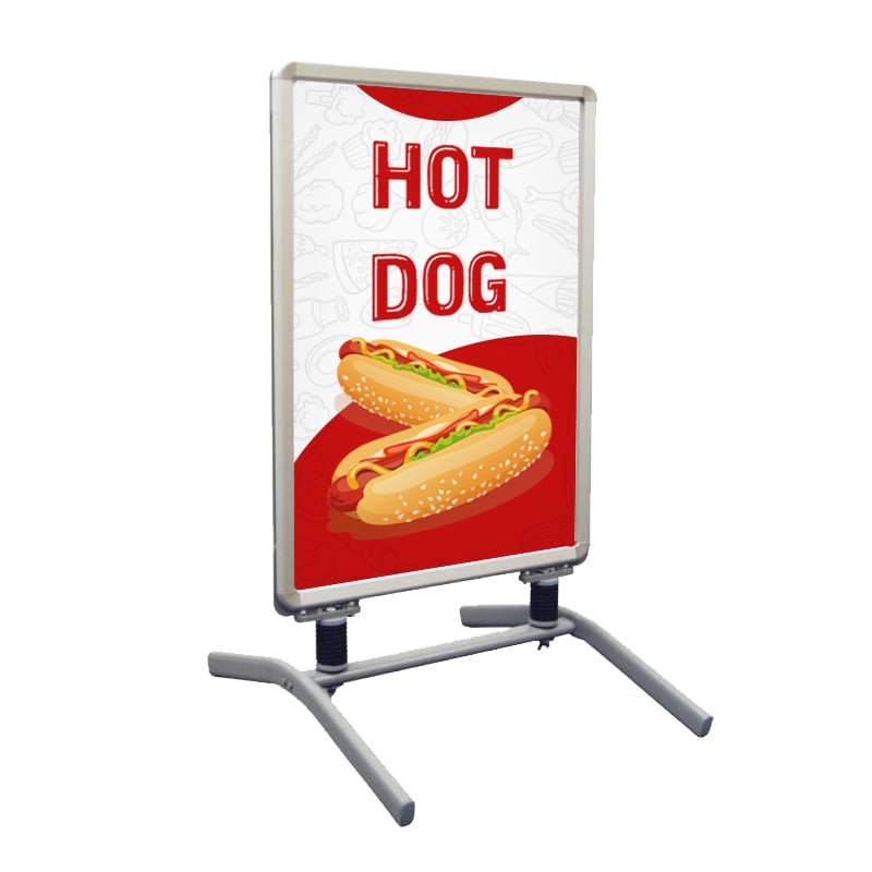 White Hot Dog Print Banner Stand