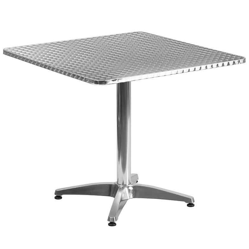 Sqaure Aluminium Indoor-Outdoor Table with Cross Base