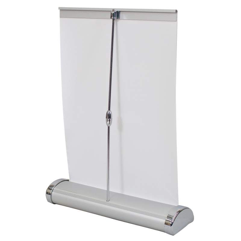 Mini Retractable Banner Stand Back View with pole