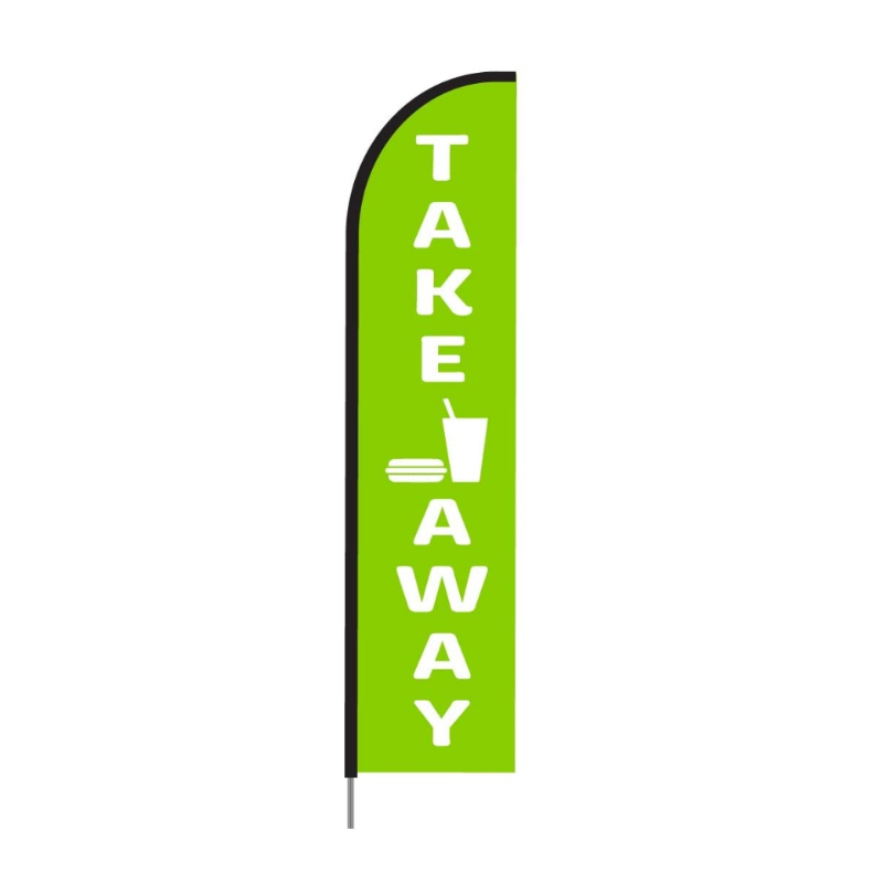  Take Away Print Feather Flag in Green Color