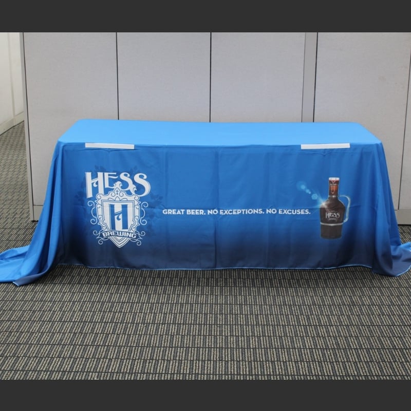 Custom Table Top Cover for Hess Brewery from Above All Advertising
