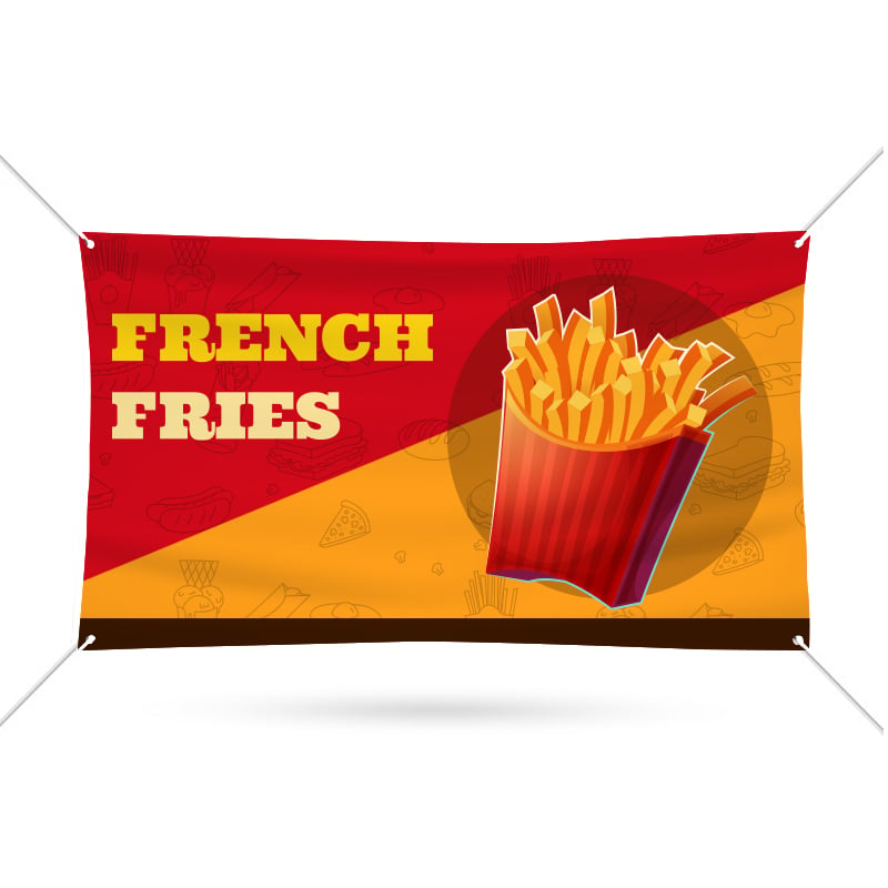 French Fries Print Vinyl Banner 