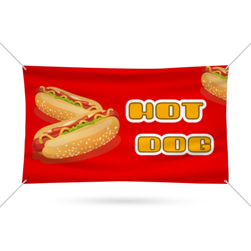 Red Hot Dog Print Vinyl Banner