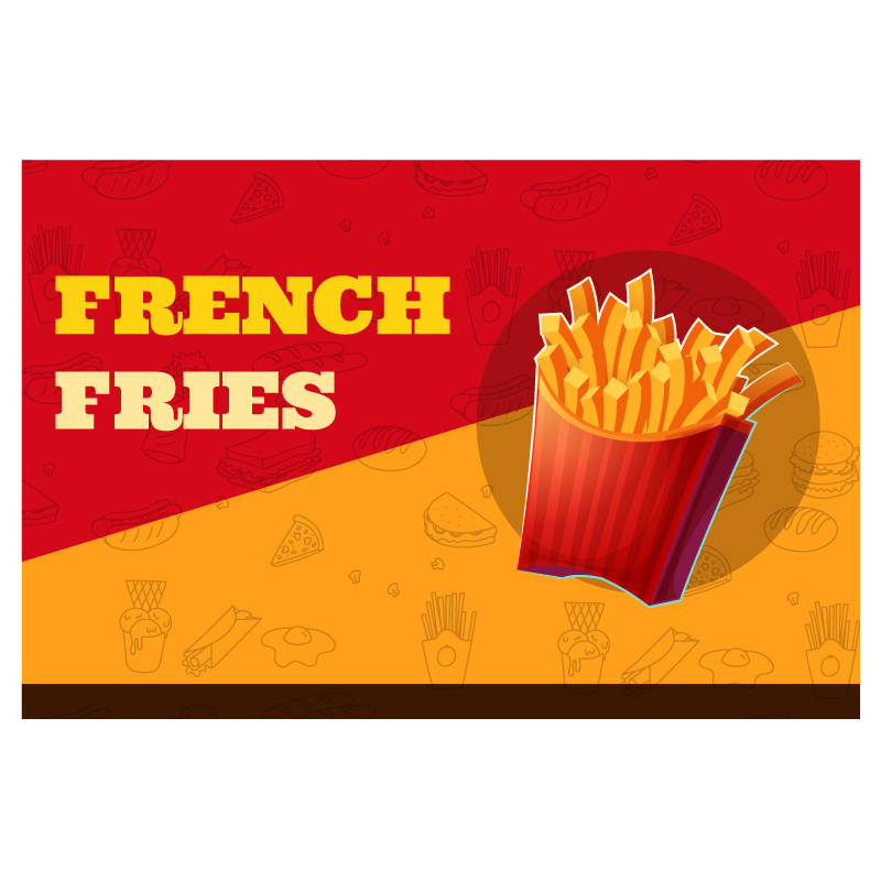 French Fries Print Wall mural Sticker