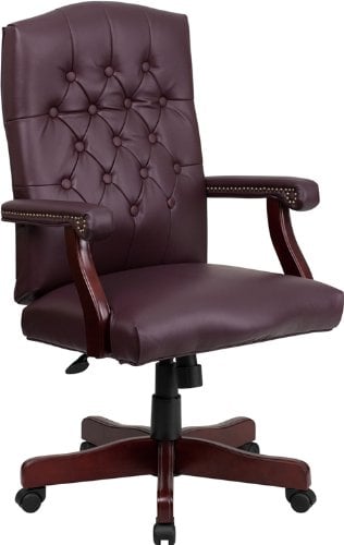 Office Chair, Martha Washington Leather Executive Swivel