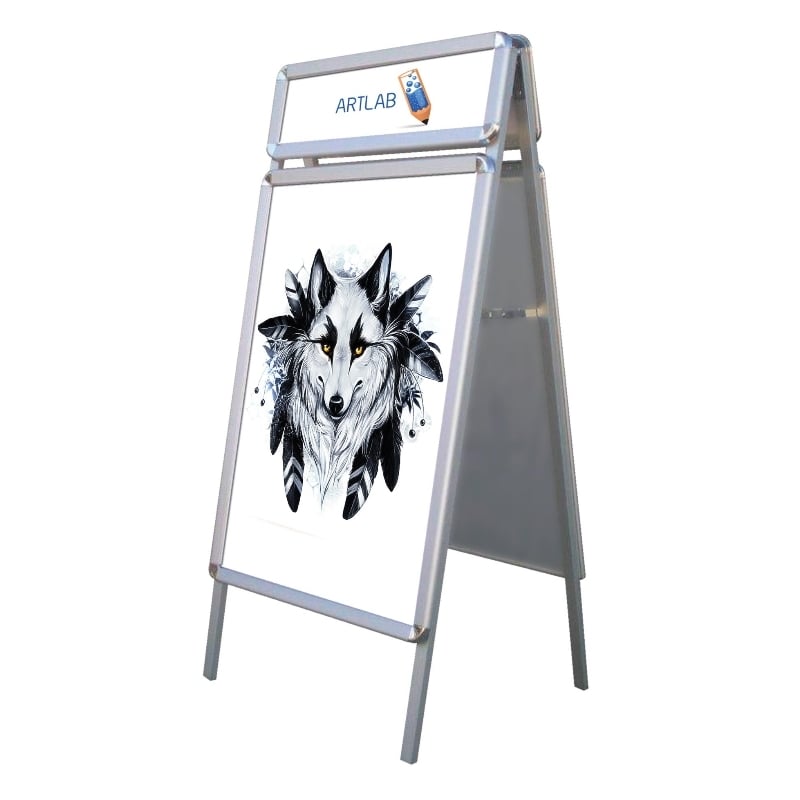 A-Frame Sidewalk Sign with Header