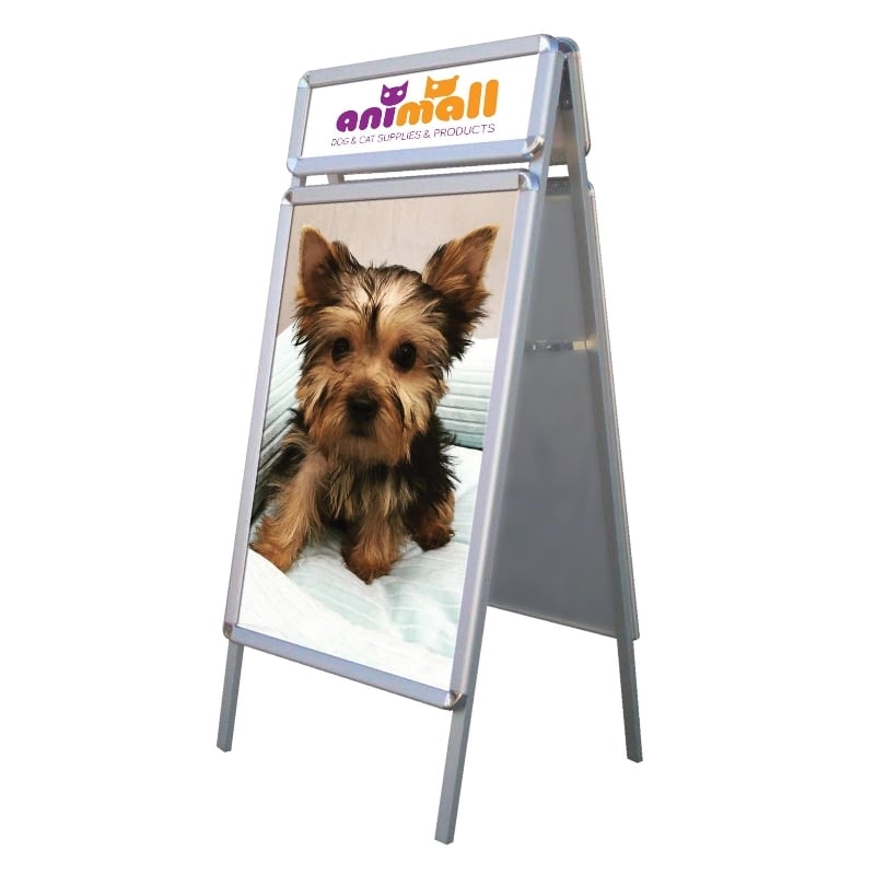 A Frame Sign Stand with Header for Sidewalk Advertising - A-Frame Xtra™