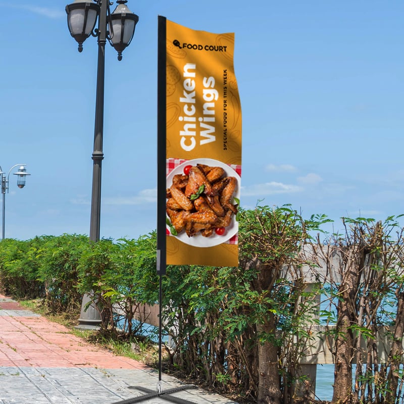 Rectangle Flying Flag for Restaurant