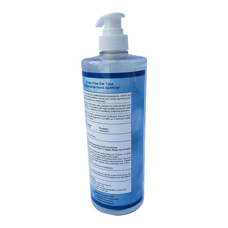 Alcohol Hand Sanitizer Gel  Pump 1 Liter 